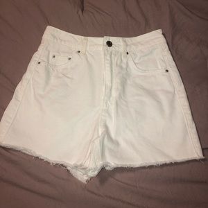 White Topshop Mom Shorts